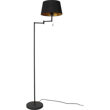 Mexlite - stehlampe - Bella - schwarz - leinen metall - leselampe (1/4)