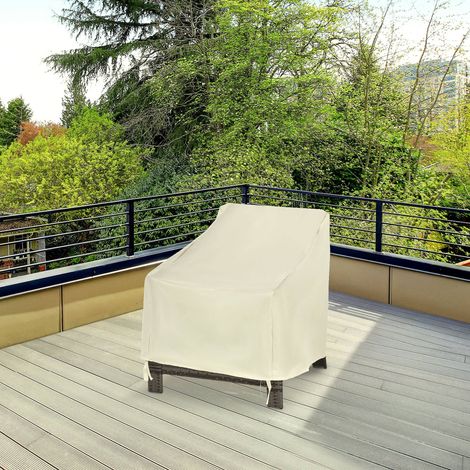 Schutzhülle für Gartenmöbel, 68 x 87 x 77 cm, wasserdicht, 600D Oxford-Gewebe, für Terrasse und Garten, Beige
