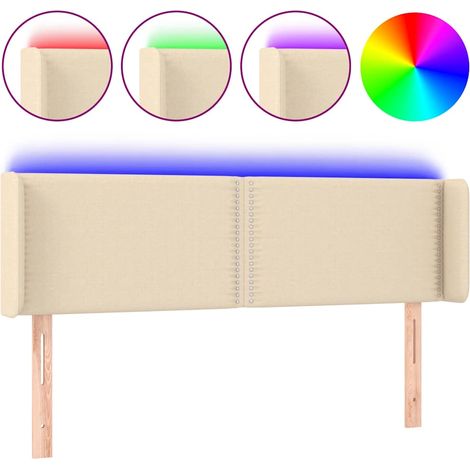 Maison Exclusive - Testiera a LED Crema 147x16x78/88 cm in Tessuto (1/5)