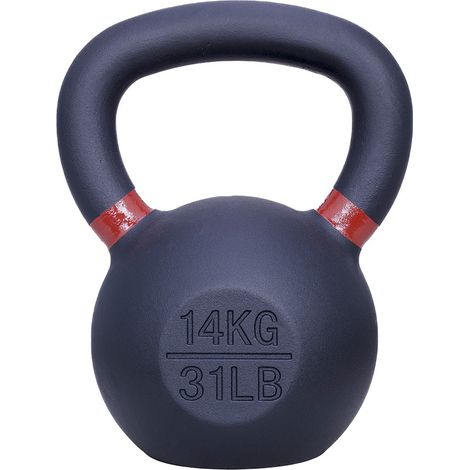Kettlebell Hierro Fundido 14 kg - Negro con Marrón (1/3)