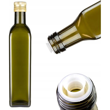 Botella MARASCA de 500 ml con dispensador de aceite de oliva