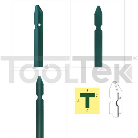 PALI PALETTI FERRO PLASTIFICATI RECINZIONE A T 30x30mm VERDE h175cm