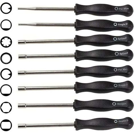 8PCS Tournevis de Carburateur Différents, Ensemble d'Outils de Réglage du Carburateur Réglage du Carburateur pour Moteurs 2 Temps, (1/4)
