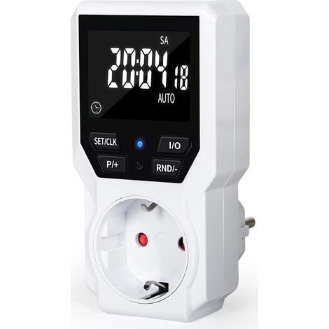 Minuteur Prise Electrique avec 10 Groupes Marche/ARRÊT 230VCA 16A 3680W Prise Minuteur Programmable à écran LCD pour Électroménagers et éclairage (1/5)