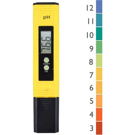 Testeur de pH professionnel – Plage de mesure 0,00-14,00 pH – Résolution 0,01 pH – Affichage LCD – Portable pour aquarium et hydroponie