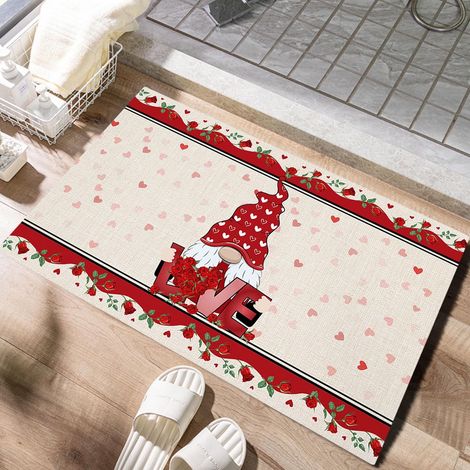 Tapis De Sol - Tapis D'Entrée Non Glissant En Polyester - Pour Salon Chambre Cuisine Bureau - Thème Saint-Valentin - 40 x 60 cm (1/3)