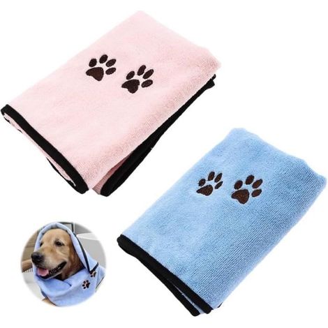 Serviette pour Chien - Non spécifié - 2 Serviettes - Microfibre - Super Absorbante - Séchage Rapide (1/4)