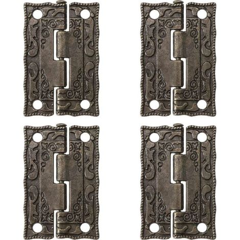 20 minibisagras de bronce antiguo retro para cajas de madera, armarios y joyeros. (1/4)