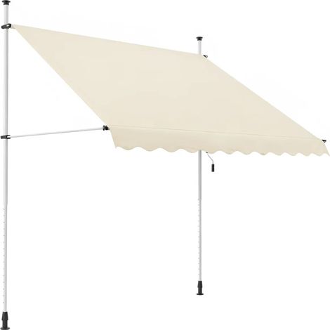 Tenda da Sole a Caduta Senza Viti 250x130 Altezza Regolabile Beige