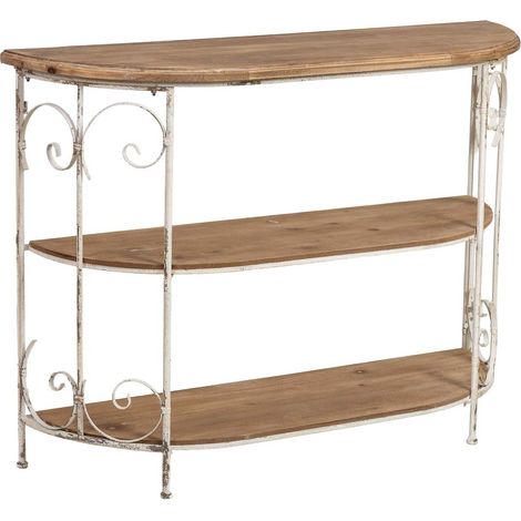 Estantería de madera blanca de 3 baldas 110x35.5x81.5h cm