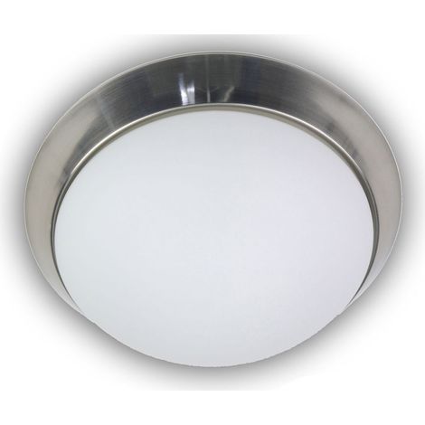 LED-Deckenleuchte rund, Opalglas matt, Dekorring Nickel matt, Ø 40cm (1/4)