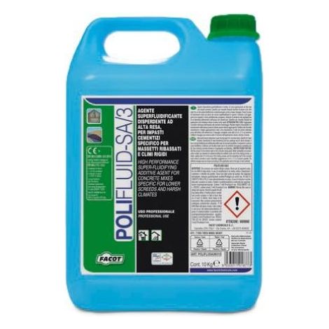Superfluidificante 25 kg per calcestruzzo ad alte prestazioni a base policarbossilati etere conforme uni en 934 facot polifluid-sa/3 poliflusa3k025