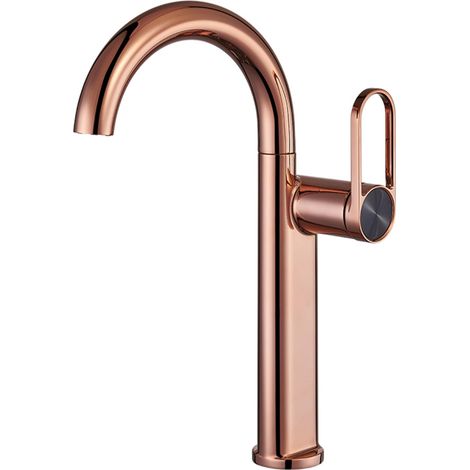 Mitigeur Lavabo Laiton Pivotant 360° Eau Chaude Froide Or Rose (1/5)