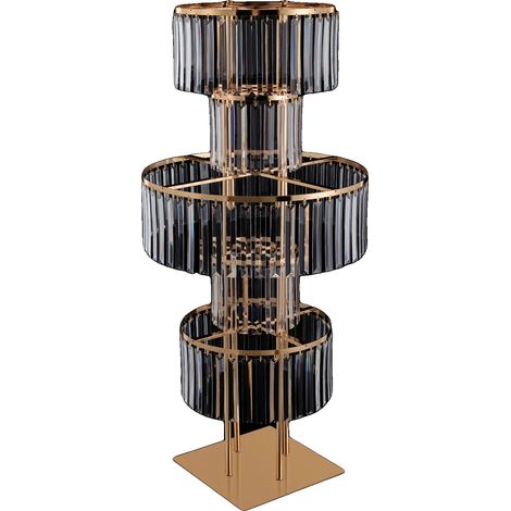Soporte para centro de mesa, material duradero, fácil montaje, color dorado. (1/2)