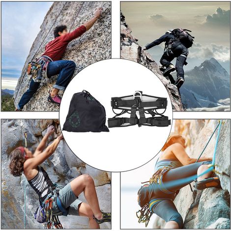 Harnais d'escalade demi-corps avec maintien lombaire, ceinture de sécurité pour l'alpinisme et le rappel (RC38AAA) (1/5)