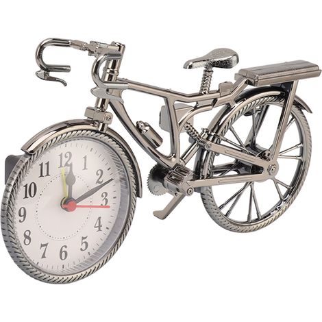 Réveil vélo vintage réaliste, ornement décoratif compact, idéal pour la maison, le dortoir ou le bureau. (1/5)