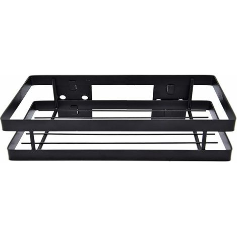 Porte-Épices En Fer Forgé - Acier Au Carbone Robuste - Pour Cuisine Et Salle De Bain - Design Aéré Anti-Chute - 1 Pièce 35cm Noir (1/5)