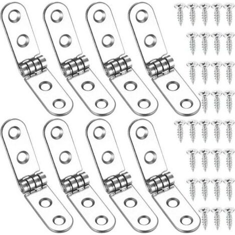 8 Pcs Charnières Pliantes à 180 Degrés, Charnières Rabattables, Charnière de Porte Autonome pour Machine à Coudre, Table Pliante, Meubles de Cuisines (1/4)