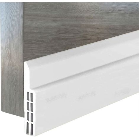 Bas de Porte Anti Froid, Isolant Porte Anti Bruit, Joint Porte Garage Calfeutrage Adhesif Isolant Silicone, Boudin de Porte Stop Froid Caoutchouc, Bande D'etanchéite Adhésif (1, Blanch) (1/5)
