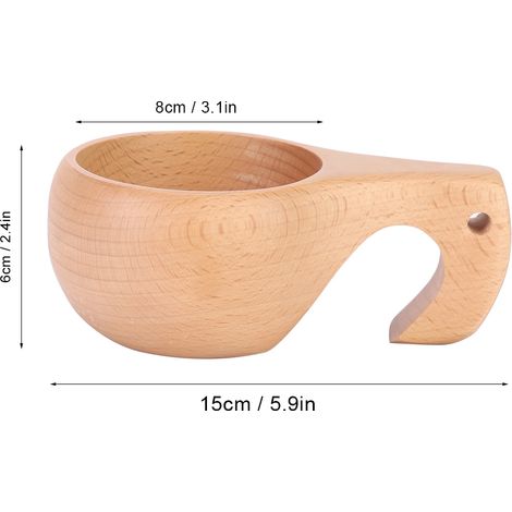Handgefertigte Becher aus Buchenholz, Kuksa-Kaffee- und Teetassen, Elefanten-Wasserbecher (1/5)