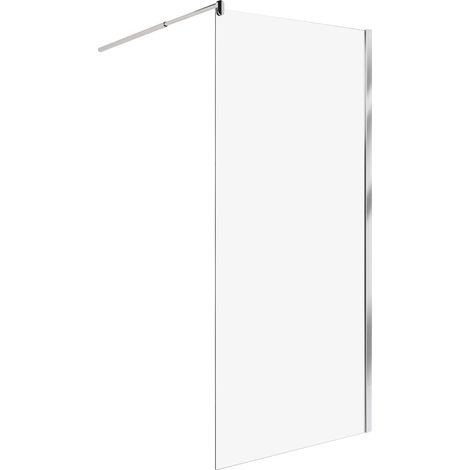 Box Doccia in Vetro Temperato Divisorio Senza Porta argento 90 x 190 cm Ahaus