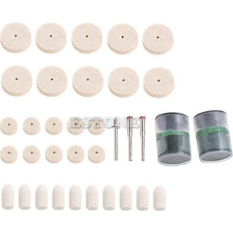 Kit de 35 meules de polissage en feutre souple pour outils rotatifs 1/8" (1/5)