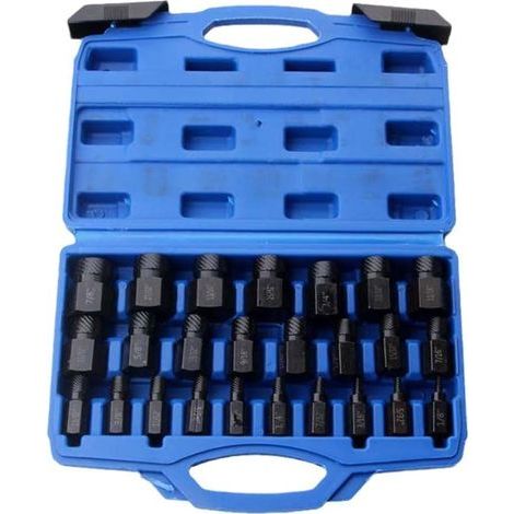 Pack of 25 extractors for broken screws and bolts (1/4)