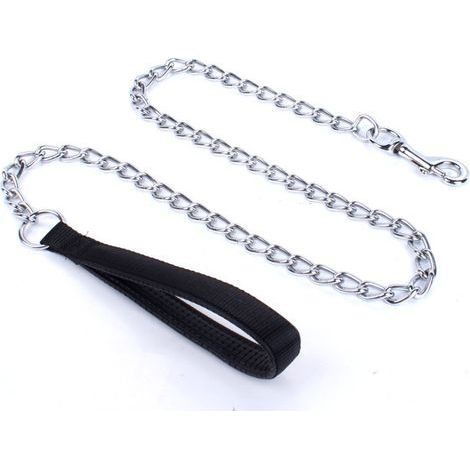 Lntyq Laisse pour Chien en Métal Robuste, 120cm Chaîne de Laisse pour Animal de Compagnie à L'épreuve de La Mastication avec Poignée Rembourrée Douce pour Chiens de Grande et Moyenne Taille(120cm3mm) (1/5)
