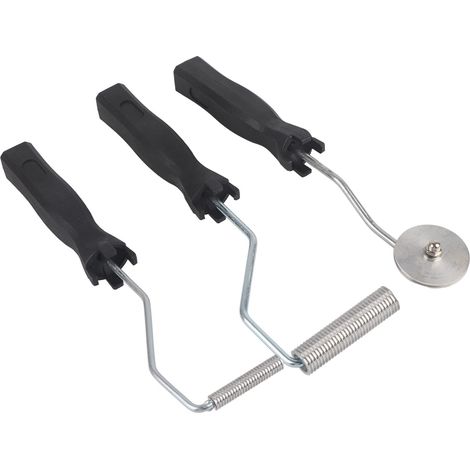 Kit de 3 Rouleaux de Stratification en Alliage d'Aluminium, Outil de Pagaie à Bulles pour Résine,Têtes de 50mm, 75mm, 50mm (1/5)