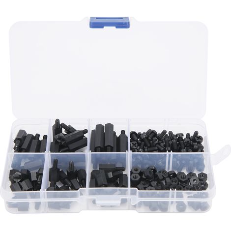 180 Pièces Vis Écrous Nylon Noir M3 pour Bricolage et Réparations (1/5)