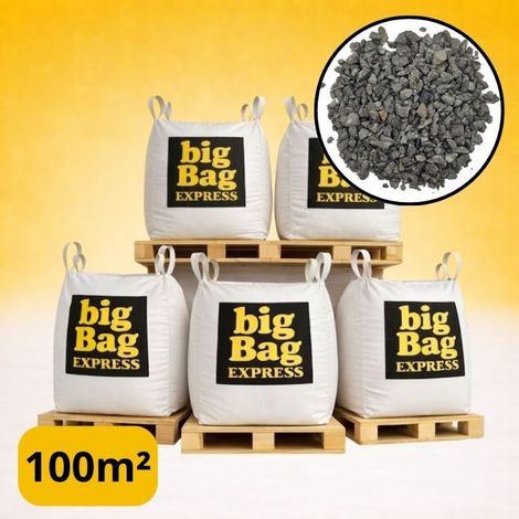 PACK 5 X BIG BAG de +/- 1,5T ≃ 100M² Gravillon “Grain de Riz” Gris Ø 2/6 mm - Livraison PREMIUM (1/4)