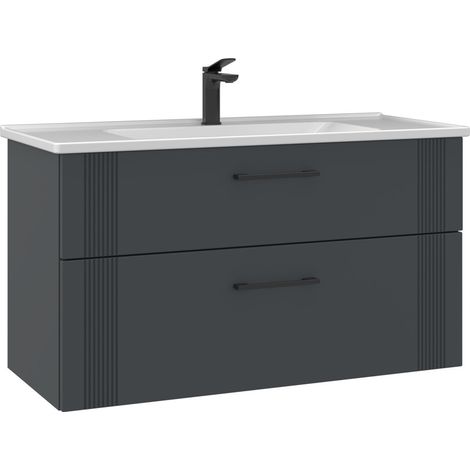 Waschtischunterschrank "Bari 100 v2" – 100 x 45 x 55 cm – Anthrazit matt (1/3)