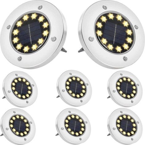 Lampes solaires de jardin extérieur 12 LED Lampes solaires de jardin extérieures Lampes solaires étanches Jardin extérieur Patio Allée Pelouse. (1/3)