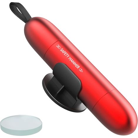 Ultimo modello 2025 PUEZOKLY Martello di sicurezza per auto 2 in 1 - Martello di emergenza e taglia cinture di sicurezza - Impugnatura antiscivolo, compatto e portatile - AquaForge (1/5)