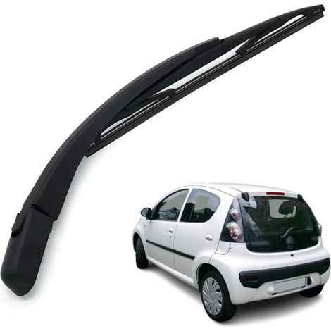 Lntyq Bras Essuie Glace Arrière et Balai Essuie Glace, Arrière de Bras d'Essuie-Glace en Caoutchouc Naturel Toutes Saisons Kit Compatible avec Citroen C1 2005-2014