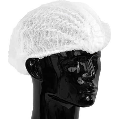 100 x Charlottes Blanc/Bouchons à Clip/Filets Cheveux Tête Couvertures Dans un Sac Refermable. (1/5)