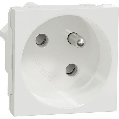 prise de courant - goulotte - 2p+t - 45d - bornes auto - blanc - schneider electric nu304918t (1/3)