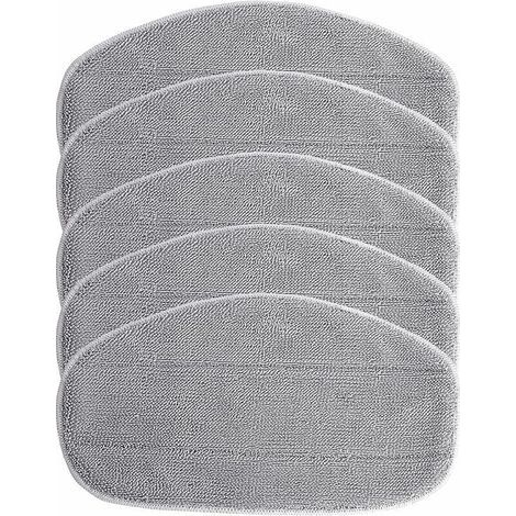 5 housses de rechange compatibles avec le nettoyeur vapeur et balai vapeur Leifheit CleanTenso - microfibre, gris (1/4)