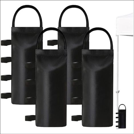 4 sacs de sable, utilisés pour les auvents, les tentes d'ombrage extérieures, les trampolines, etc., sans sable, dimensions : 20 x 4 (1/5)