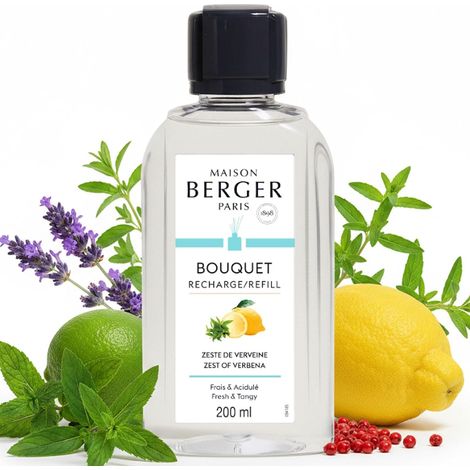 Recharge Bouquet Parfumé Zeste de Verveine - Parfum d’intérieur pour la maison 200 ml - Fabriqué en France - Diffusion Longue Durée, Douce et Contin (1/5)