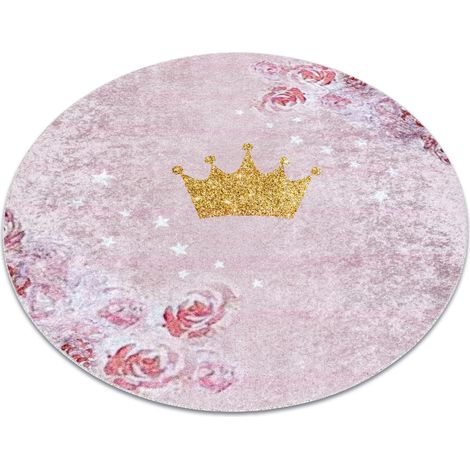 JUNIOR 51549.802 Kreis Krone für Kinder Anti-Rutsch - rosa pink rund 80 cm