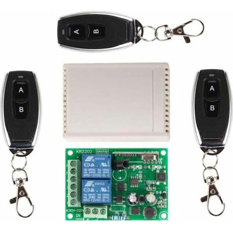 Module Récepteur RF 433 MHz - 2 Canaux Relais 220 V - Télécommande Sans Fil pour Porte de Garage - 1 Pièce