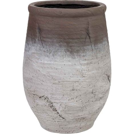 Macetero de fibra de vidrio blanco 43,5x43,5x60cm
