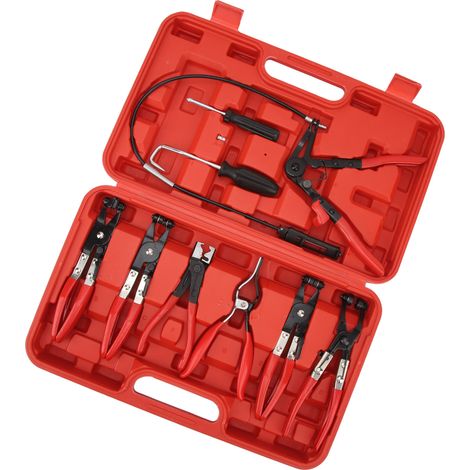 Pince à Collier de Serrage Longue Portée pour Durite Auto Camion Moteur Carburant Huile Eau Réparation Démontage Jeu de Pinces Métal. (1/5)