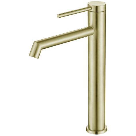 Robinet Lavabo Haut,Mitigeur Lavabo Doré Brossé,Monocommande Mitigeur,Réglable Chaud et Froid,Or Brossé (1/5)