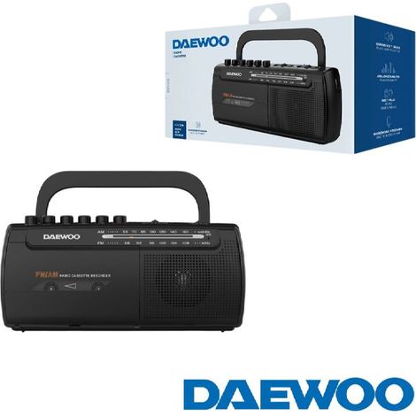 Radio cassette daewoo am/fm c/microfono - salida auric. ac/dc y pilas