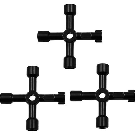 Pièces Touches de Coffret Electrique, Touches de Purge de Radiateur, Touches de Compteur de Gaz, 4 Voies Clé Utilitaire Multifonction, Clé Utilitaire Multifonction pour Multi-application (1/5)