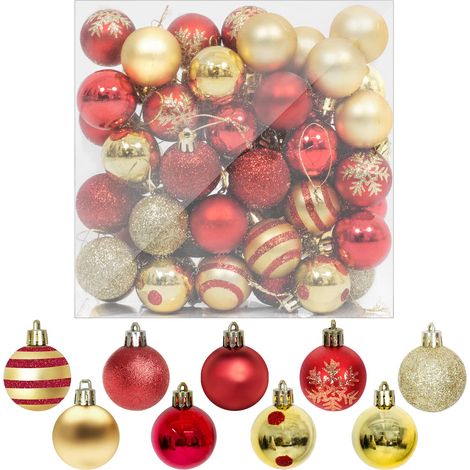 50pcs Boules Dorées de Noël Belles à Suspendre pour Arbres de Noël, Fêtes, Mariages, Décorations, 4 cm (1/4)