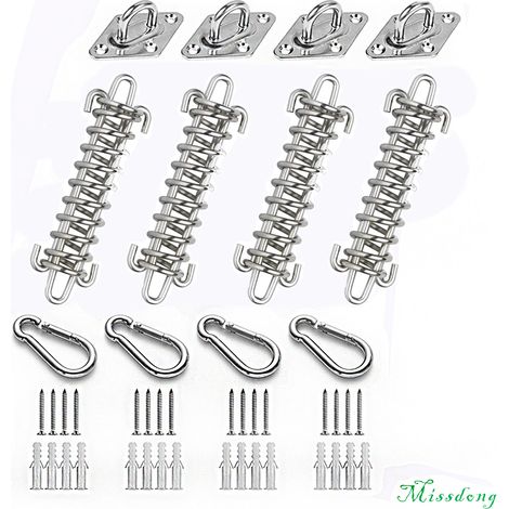 Kit de Fixation pour auvent de Jardin, Triangle et carré, rectangulaire, Accessoires de Fixation de Voile d'ombrage en Acier Inoxydable Robuste (1/5)