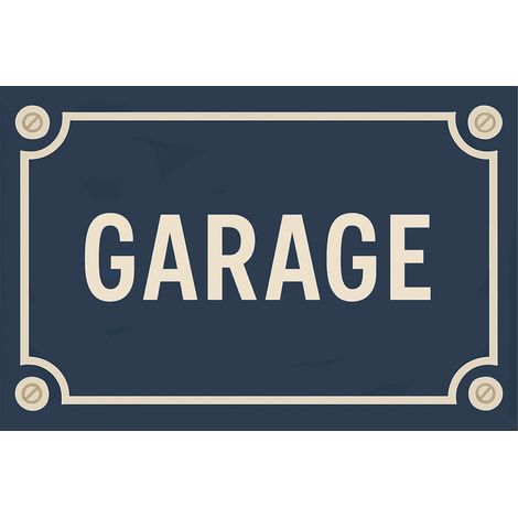 Plaque de porte en métal Garage Style plaque de rue